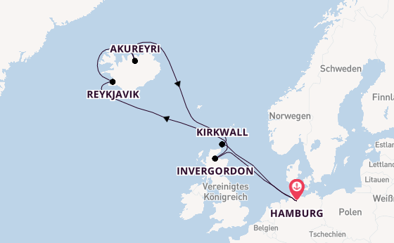 Schottland ab Hamburg auf der Mein Schiff 2