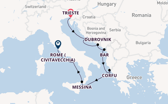 Mediterranean from Trieste, Italy with the Marina