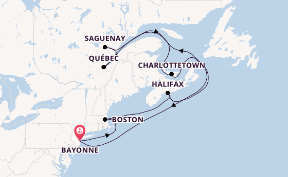 USA Ostküste ab Bayonne, New Jersey, USA auf der Mein Schiff 1