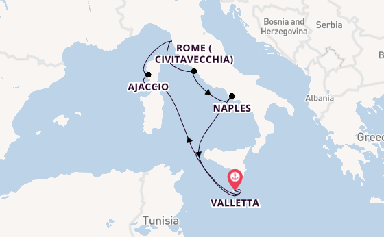 Western Mediterranean from Valletta, Malta with the Azura