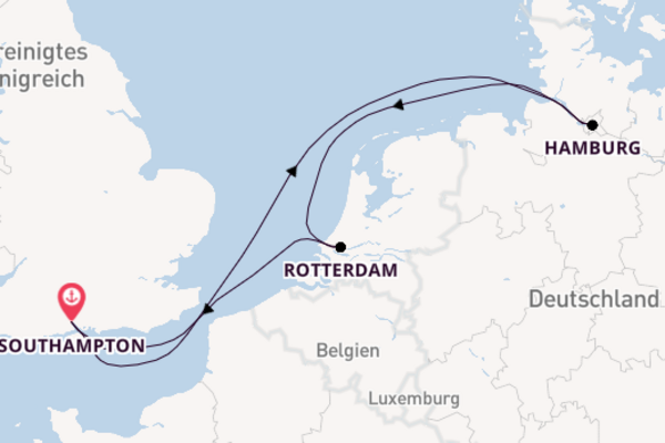 England ab Southampton, Großbritannien auf der Independence of the Seas