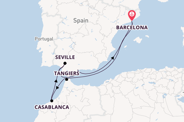Western Mediterranean from Barcelona, Spain with the Mariner of the Seas