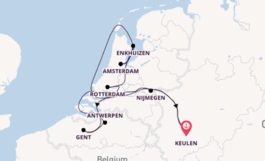 Rijn vanaf Keulen, Duitsland met de Alena