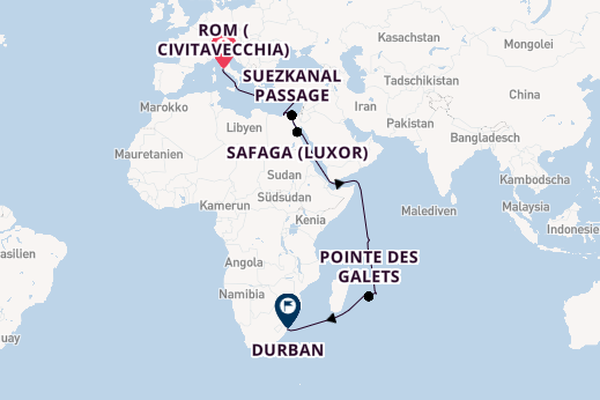 Mittelmeer ab Civitavecchia (Rom), Italien auf der MSC Sinfonia