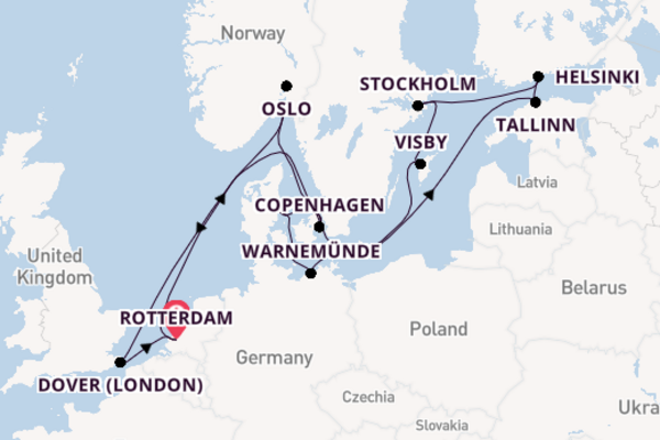 England from Rotterdam, Netherlands with the Nieuw Statendam