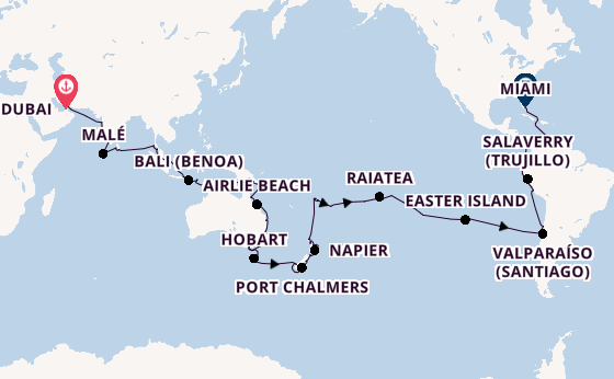 World Cruise from Dubai, United Arab Emirates with the EXPLORA I