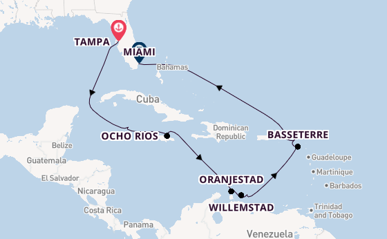 Caribbean vanaf Tampa, Verenigde Staten met de Seven Seas Mariner