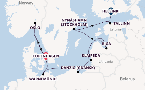 Norway from Copenhagen, Denmark with the Norwegian Jewel