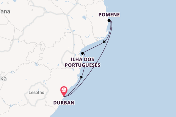 Südliches Afrika ab Durban, Südafrika auf der MSC Sinfonia