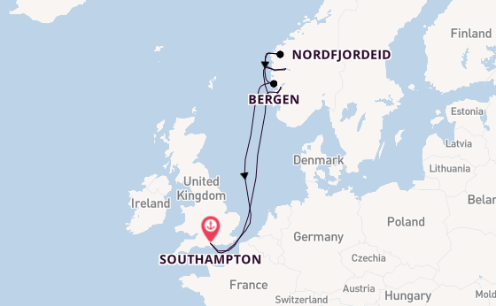 Norway from Southampton, England with the Sky Princess 