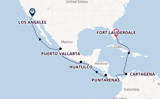 Midden-Amerika vanaf Fort Lauderdale, Verenigde Staten met de Crown Princess