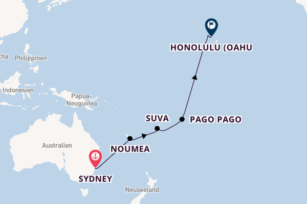 Polynesien ab Sydney, Australien auf der Disney Wonder