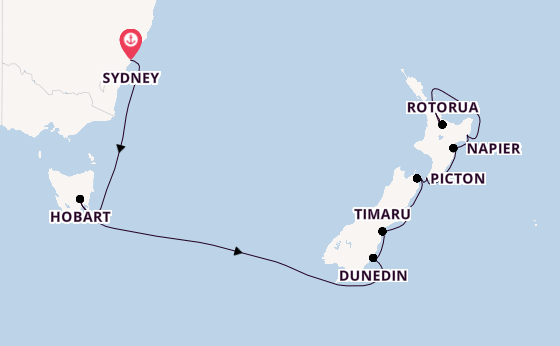 New Zealand from Sydney, Australia with the Seven Seas Mariner