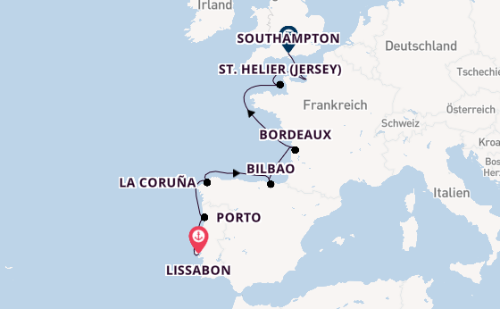 Vereinigtes Königreich ab Lissabon, Portugal auf der Seven Seas Grandeur