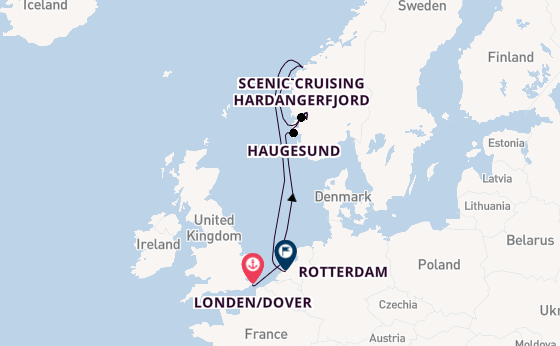 Noorwegen vanaf Londen/Dover, Groot-Brittannië met de Nieuw Statendam