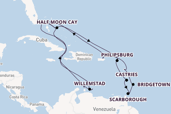 Caribbean vanaf Fort Lauderdale, Verenigde Staten met de Rotterdam