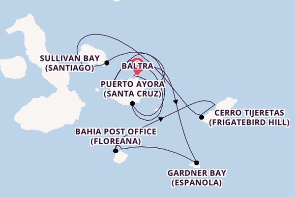 Galapagos Eilanden vanaf Baltra, Galapagos Eilanden met de Celebrity Flora