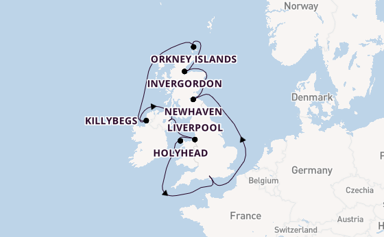 British Isles from Southampton, England with the Queen Victoria