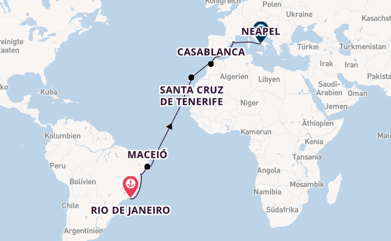 Transatlantik ab Rio de Janeiro, Brasilien auf der MSC Divina