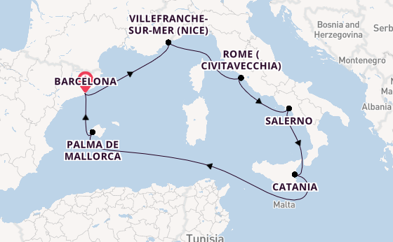 Western Mediterranean from United Kingdom with the Resilient Lady