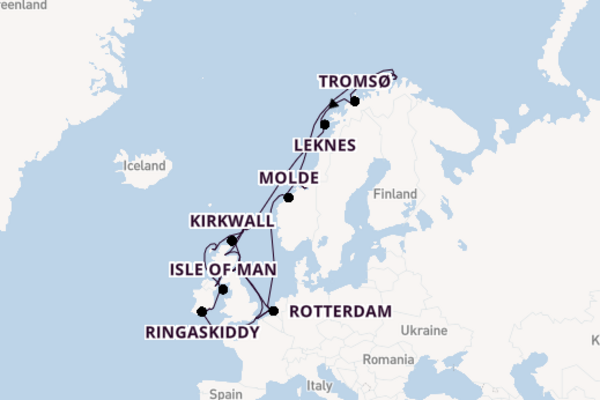 British Isles from Dover (London), England, United Kingdom with the Nieuw Statendam