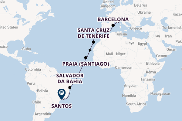 trans-Atlantisch vanaf Genua, Italië met de Costa Favolosa