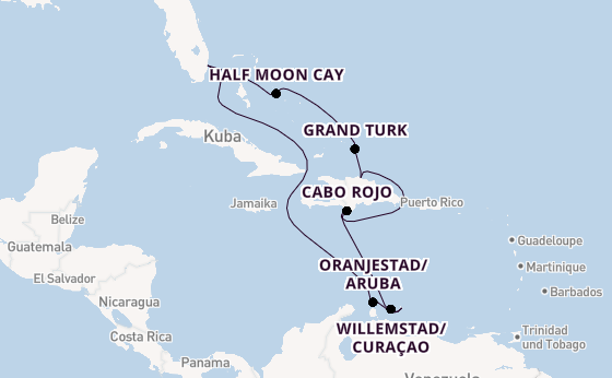 Karibik ab Fort Lauderdale (Port Everglades), USA auf der Eurodam