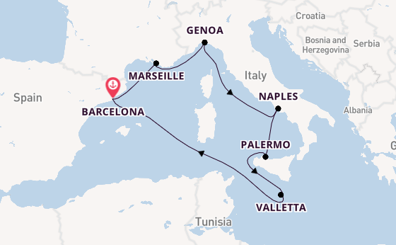 Malta, Sicily & The Italian Riviera Fly Cruise