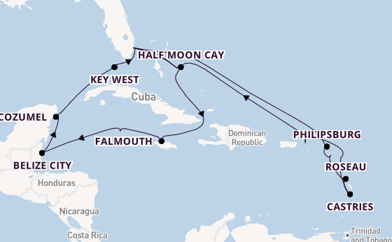 Caribbean vanaf Fort Lauderdale, Verenigde Staten met de Rotterdam