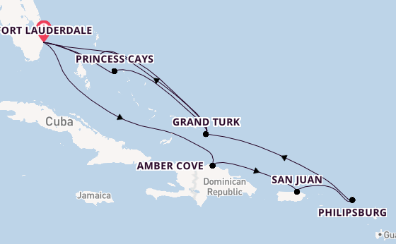 Caribbean vanaf Fort Lauderdale, Verenigde Staten met de Regal Princess