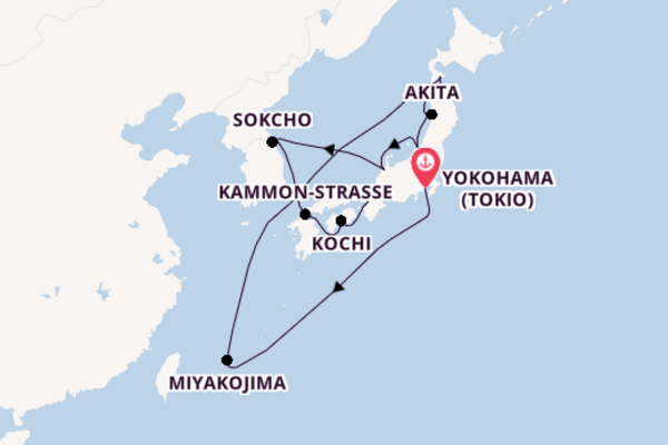 Japan ab Yokohama (Tokio), Japan auf der Seabourn Encore