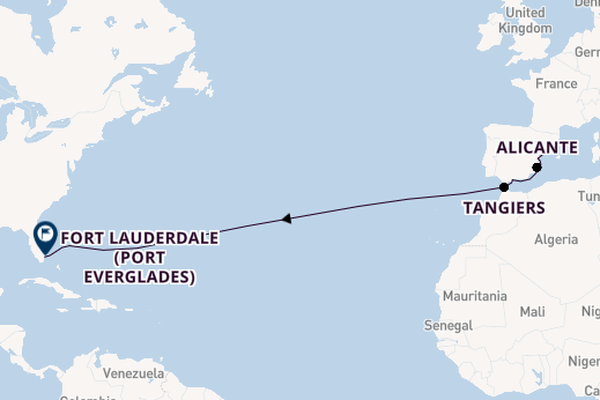 Transatlantic from Barcelona, Spain with the Rotterdam