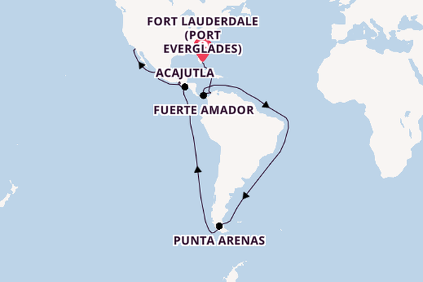 Central America from Fort Lauderdale (Port Everglades), Florida with the Koningsdam