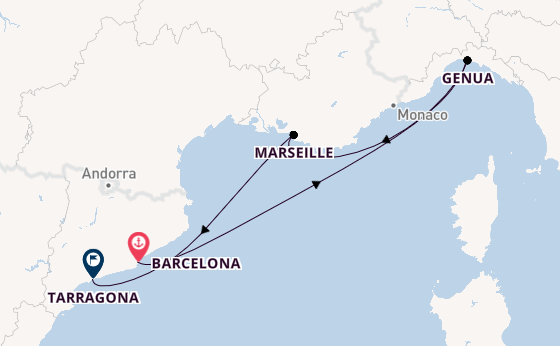Westliches Mittelmeer ab Barcelona, Spanien auf der MSC Magnifica