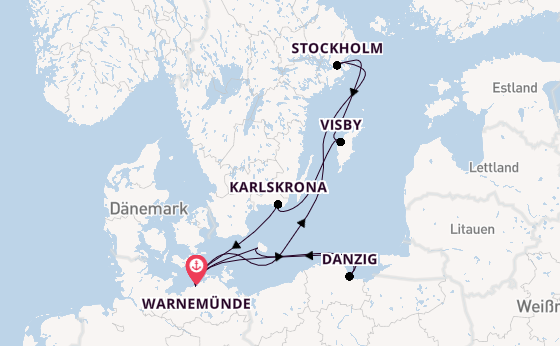 Ostsee ab Warnemünde auf AIDAmar