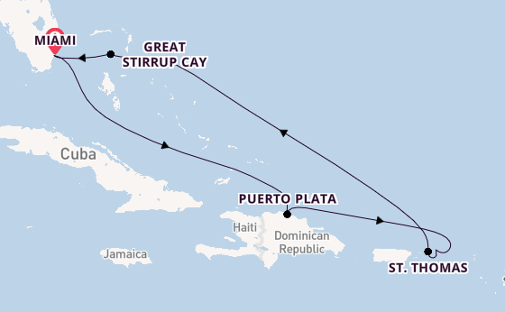 Caribbean vanaf Miami, Verenigde Staten met de Norwegian Luna