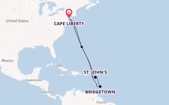 Caribbean vanaf Cape Liberty, New Jersey met de Odyssey of the Seas
