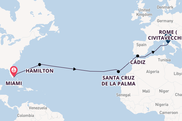 Transatlantic & Repositioning from Miami, Florida with the Seven Seas Mariner