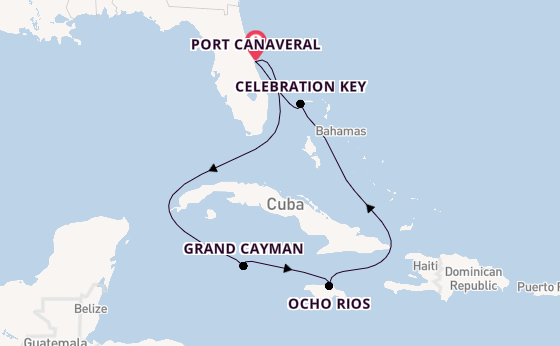 Caribbean from Port Canaveral, Florida, USA with the Carnival Vista