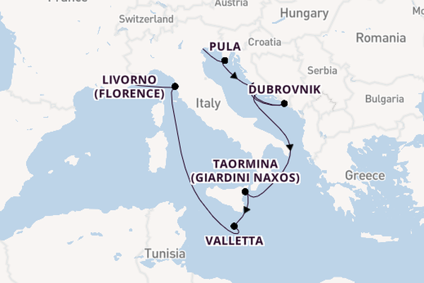 Mediterranean Sea from Venice, Italy with the Silver Shadow