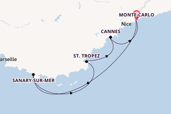 Westliches Mittelmeer ab Monte-Carlo, Monaco auf der EUROPA
