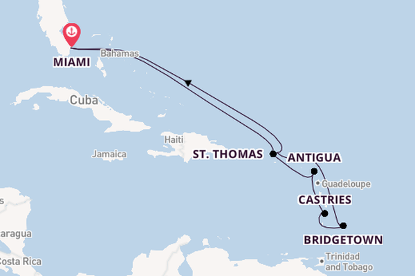 Caribbean vanaf Miami, Verenigde Staten met de Queen Elizabeth