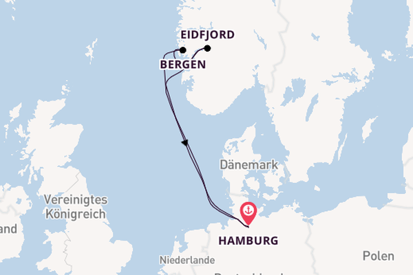 Kurzreise nach Norwegen ab Hamburg