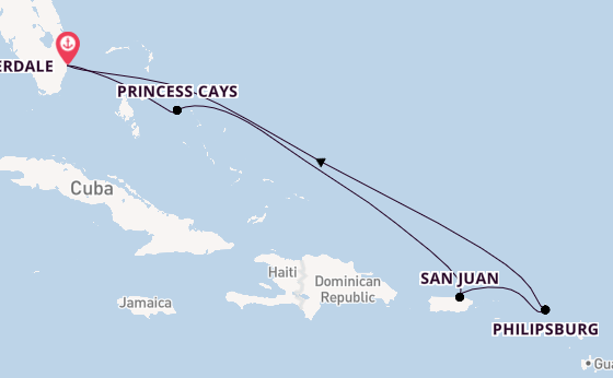 Caribbean vanaf Fort Lauderdale, Verenigde Staten met de Coral Princess