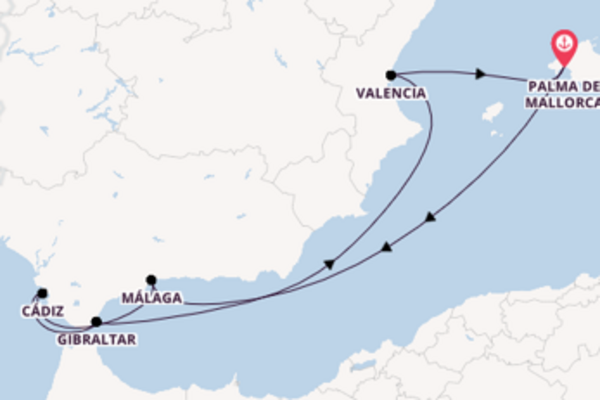 Ga mee op de Mein Schiff 2  naar Palma de Mallorca