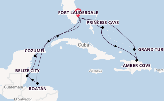 Caribbean vanaf Fort Lauderdale, Verenigde Staten met de Star Princess