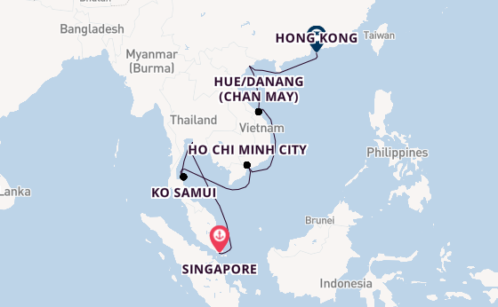 South East Asia from Singapore, Singapore with the Norwegian Jade