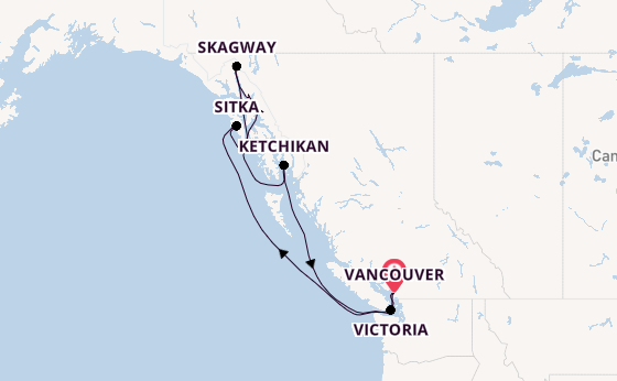 Alaska vanaf Vancouver, Canada met de Crown Princess