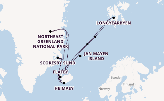 Arctic Ocean from Reykjavik, Iceland with the Seabourn Pursuit