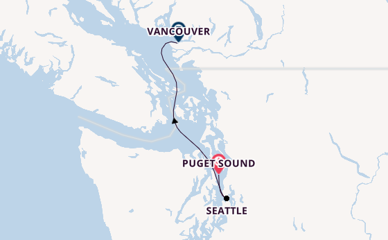 USA West Coast from Seattle, Washington, USA with the Noordam